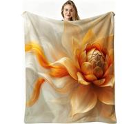 Dozrmey Couverture Polaire 240x260 Fleur Jaune, Plaid Canape en Microfibre Lit 2 Personnes, Moelleuse et Chaude Couverture Polaire pour Jeté de Canapé, 240 x 260 cm, AW1002