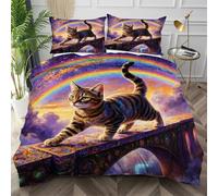 Dozrmey Housse de Couette 140x200 Pont Coloré, Douce Parure de Lit en Microfibre + 2 Taies d'oreiller 65x65 cm, Ensemble de Literie avec Fermeture Éclair pour Enfants Garçons Filles,AQ2954