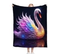 Dozrmey Plaid Polaire 220x240 cm Adulte Cygne Animal, 3D Impression Douce Moelleuse Flanelle Couverture, Plaid Jeté de Canapé Convient Adultes et Enfants (220 x 240 cm) C98