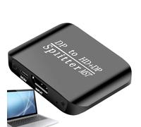 DP à DP + H DMI Two-in-O NE Splitter | Affichage étendu à Double Moniteur | Adaptateur Computer Hub | Portable et Compact | 7.7x5.5x2cm | pour PC Home Présentation des Ordinateurs Portables