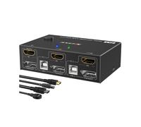 DP Dual Monitor KVM Switch DisplayPort Controller Splitter