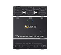 DP KVM Switch Dual Monitor Displayport 1.4 Estendido 2 Computadores Teclado Compartilhado Mouse de Impressora