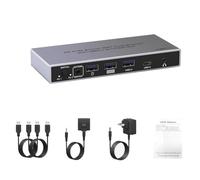 DP KVM Switch MST Dual Monitor 2DP/USB3.0 in to 2HD Out 4K 60Hz 2 PC Or 2 Laptops Share Keyboard Mouse Printer EU Plug