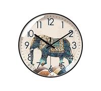 dP3sQ8mXjN Horloge Murale Horloge Murale Circulaire Simple à Motif d'éléphant créatif, Art déco, silencieuse, for Chambre Coucher, 25cm/30cm/35cm(14inch)