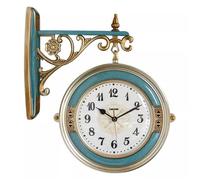 dP3sQ8mXjN Horloge Murale Horloge Murale Double Face Bleue, Horloge silencieuse for la Maison à Mode, Quartz Simple, adaptée aux Salons, entrées, hôtels