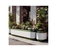 dP3sQ8mXjN Jardinière d'extérieur Boîte à Fleurs extérieure, Combinaison de Cour avec clôture, lit, Magasin thé au Lait, Support, Auge Rue Commerciale