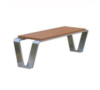 dP3sQ8mXjN Mobilier de Jardin Banc d'extérieur sans Dossier en Bois et Plastique Marron for Deux Personnes, Banc d'extérieur en Acier Inoxydable for Parc de Loisirs