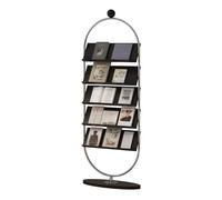 dP3sQ8mXjN Porte-revues sur pied Porte-journaux vintage en bois massif, porte-revues, présentoir de lecture cerisier, bibliothèque salon, mince for journaux, illustrée créative(Noir)