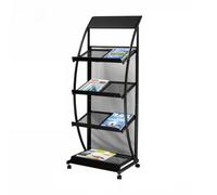 dP3sQ8mXjN Porte-revues sur pied Présentoir à journaux sur pied for brochures, livres, prospectus, rangement vertical, présentoir , mobilier de bureau(Noir)