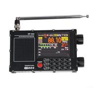 DP666 Radio pleine bande, récepteur FM AM LW SW portable, avec puce automobile TEF6686, écran LCD, batterie 5000 mAh, câble, pour la maison, l'atelier, les voyages (noir)