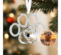 DPDP Boule de Noel Personnalisée à Photo - Décoration Flocons de Neige Noël Sapin Personnalisable, Ornement Intégré pour Suspendre des Photos, Cadeaux de Noël Personnalisés