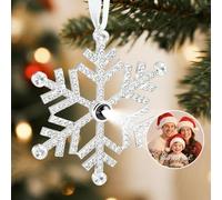 DPDP Boule de Noel Personnalisée à Photo - Décoration Flocons de Neige Noël Sapin Personnalisable, Ornement Intégré pour Suspendre des Photos, Cadeaux de Noël Personnalisés