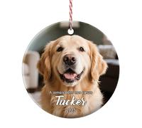 DPDP Boule de Noël Personnalisée - Cadeau en Souvenir d'un Chien, Décoration de Noël en Céramique, Idée Cadeau pour Amoureux des Chiens