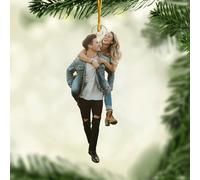 DPDP Boule de Noël pour Famille 2024, Décorations du Sapin Originales, Ornement avec Photo Personnalisée, Cadeau pour Famille et Amis