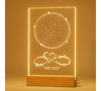 DPDP Cadeau Couple Personnalisé - Veilleuse Personnalisée Carte des Étoiles avec Amour Infini - Idee Cadeau Anniversaire Mariage Amoureux Femme Homme - Cadeaux De La Saint-Valentin Pour Les Couples