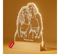DPDP Cadeau Meilleure Amie - Lampe Personnalisée avec Photo en 3D Linéaire - Cadeau Anniversaire Femme & Homme Personnalisé - Cadre Photo Personnalisé Couple, Maman, Papa, Amie, Grand-père & mère