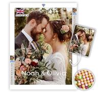 DPDP Diamond Painting Personnalisé Photo - Custom Broderie Diamant Personnalisé Kit Complet, DIY 5D par Nombre Kits Full Drill Broderie Peintures Photos Arts Mur Décor 50x60cm
