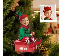 DPDP Ornement de Noël Personnalisé, Décorations de Premier Noël pour Bébé 2024, Ornement personnalisé pour Le Premier Noël de bébé, Cadeau Original pour Bébé, Père et Mère