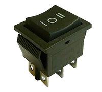 DPDT verrouillage Interrupteur à bascule On-off-on Noir Snap en 22 x 30 mm 6pin Legend : I-o-ii