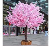 DPDZSW Arbre De Fleur De Cerisier Rose Artificiel, Grande Plante, Fleur De Soie Sakura Artificielle Faite à La Main, pour Mariage, Restaurant De Fête en Plein Air Intérieur,Round-1.5x1m