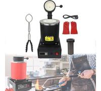 DPDZSW Four De Fusion électrique Automatique,Four De Fusion d'or 1150℃ / 2102℉ Machine De Four De Fusion Numérique,Four De Coulée De Raffinage pour Métaux Or Argent étain Aluminium,Black-3KG