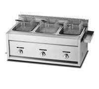 DPDZSW Friteuse 10l/20l, Friteuse à Gaz Commerciale, Panier De Comptoir en Acier Inoxydable, Friteuse De Restaurant, Frites Maison, avec Panier Et Couvercle, Contrôle De Température Réglable,3Tank