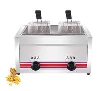 DPDZSW Friteuse à Gaz Professionnelle, Friteuse à Gaz 10L/20L/30L, Friteuse à Chips De Poulet en Acier Inoxydable pour Cuisine De Restaurant Commercial à Domicile,Singlecylinder20L