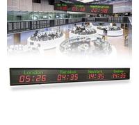 DPDZSW Horloge Mondiale LED Bicolore, Synchronisation Automatique L'heure par WiFi, Affichage Simultané des Heures des Villes, Fixation Murale pour Hall, Salle D'exposition Et Bureaux 4City