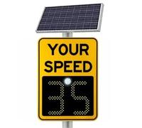 DPDZSW Panneau De Signalisation Radar à LED, 20"X27", Panneau De Rétroaction Radar Solaire, Détecteur De Limitation De Vitesse pour Sécurité Routière avec Accessoires