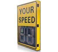DPDZSW Radar Solaire, Panneau De Limitation De Vitesse, Panneau De Rétroaction Radar en Aluminium, 2 Capteurs Numériques, Détecteur De Vitesse pour Rues Et Quartiers, étanche