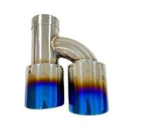 DPEDFVXVMR 63mm Embout Échappement D'échappement Universel À 4 Sorties en Forme H Silencieux Bleu Buse Queue Gros Calibre Embout Silencieux(Left 60mm-101mm)