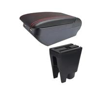 DPEDFVXVMR Coussin Accoudoir Voiture Accoudoir Universel pour Peugeot 107 Boîte De Rangement Accessoires De Rénovation Dédiés À L'intérieur(H Red Line 4USB)