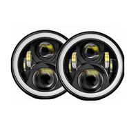 DPEDFVXVMR Phares Avant Ensemble 1 Paire pour Suzuki pour Voiture Samurai 4x4 7 Pouces Phare LED Salut/Bas H4 Halo Yeux DRL Ensemble De Phares Phare(50w Halo Light Black5)