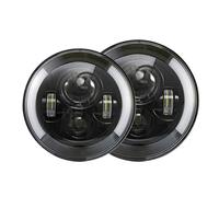 DPEDFVXVMR Phares Avant Ensemble 2 Pièces pour Voiture pour Offroad 7 "Phare LED Salut/Bas H4 Halo Yeux Phares Avant Lampe Frontale Phare(2 pcs Half-7inch)