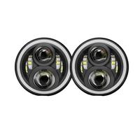 DPEDFVXVMR Phares Avant Ensemble pour TJ pour JK pour LJ pour CJ 4X4 7 Pouces 2 Pièces LED Phare De Voiture DRL Avant Pare-Chocs Ensemble De Phares Phare(50w Halo Light Black)