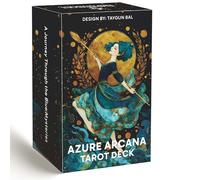 DPEHAKMK Azure Arcana Tarot Deck, 78 cartes de tarot avec guide général, carte de tarot artistique bleue et dorée pour débutants, outil de divination de sorcellerie
