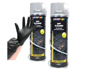 DPF Cleaner Spray, Nettoyant FAP Diesel, 400ml, Sans Démontage, Pack de 2, avec Gants Nitrile et Canule