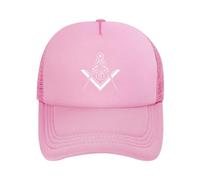 DPgUfPV Chapeau de camionneur avec symbole maçonnique de la franc-maçonnerie pour femme - Casquette de baseball en maille - Chapeau de cowboy - Chapeau de pêcheur - Noir, rose, Taille unique