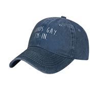 DPgUfPV Funny Gay Sounds Gay I'm in LGBTQ Chapeau de cowboy pour femme Casquette de baseball pour homme Chapeau de soleil Chapeau de papa Chapeau de camionneur Noir, bleu marine, Taille unique