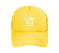 DPgUfPV It's Weird Being The Same Age As Old People Trucker Hat Women Mesh Baseball Cap Sun Hat Cowboy Men Dad Hat Black, jaune, Taille unique