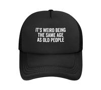 DPgUfPV It's Weird Being The Same Age As Old People Trucker Hat Women Mesh Baseball Cap Sun Hat Cowboy Men Dad Hat Black, Noir , Taille unique