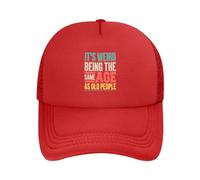 DPgUfPV It's Weird Being The Same Age As Old People Trucker Hat Women Mesh Baseball Cap Sun Hat Cowboy Men Dad Hat Black, Rouge, Taille unique