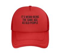 DPgUfPV It's Weird Being The Same Age As Old People Trucker Hat Women Mesh Baseball Cap Sun Hat Cowboy Men Dad Hat Black, Rouge, Taille unique