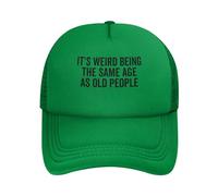 DPgUfPV It's Weird Being The Same Age As Old People Trucker Hat Women Mesh Baseball Cap Sun Hat Cowboy Men Dad Hat Black, Vert, Taille unique
