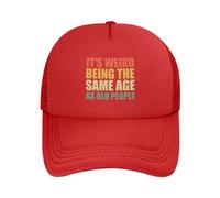 DPgUfPV It's Weird Being The Same Age As Old People Trucker Hat Women Mesh Baseball Cap Sun Hat Cowboy Men Dad Hat Black, Rouge, Taille unique