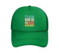 DPgUfPV It's Weird Being The Same Age As Old People Trucker Hat Women Mesh Baseball Cap Sun Hat Cowboy Men Dad Hat Black, Vert, Taille unique