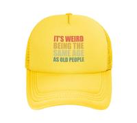 DPgUfPV It's Weird Being The Same Age As Old People Trucker Hat Women Mesh Baseball Cap Sun Hat Cowboy Men Dad Hat Black, jaune, Taille unique