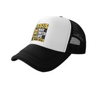 DPgUfPV Jesus The Way Truth Life John 14:6 Christian Bible Baseball Cap Mesh Trucker Hat Women Cowboy Men Dad Hat Black, Noir , Taille unique