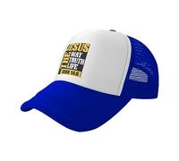 DPgUfPV Jesus The Way Truth Life John 14:6 Christian Bible Baseball Cap Mesh Trucker Hat Women Cowboy Men Dad Hat Black, bleu, Taille unique
