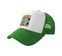 DPgUfPV Jesus The Way Truth Life John 14:6 Christian Bible Baseball Cap Mesh Trucker Hat Women Cowboy Men Dad Hat Black, Vert, Taille unique